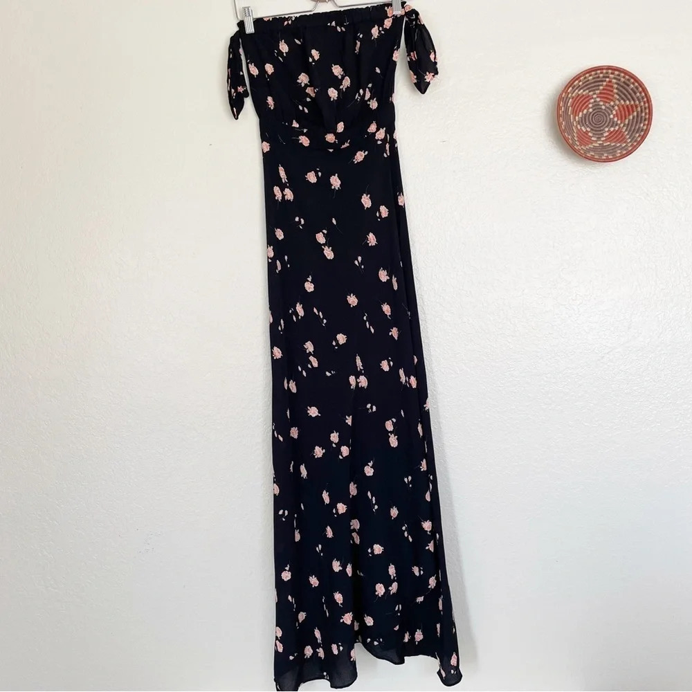 Flynn Skye black floral maxi dress Sz XS - Picture 2 of 11
